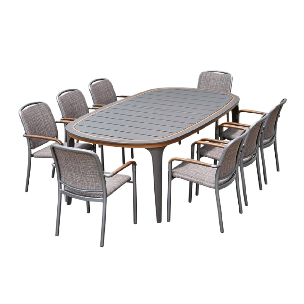 Eetkamertafel met Acht Stoelen - Modern Design en Comfortabel